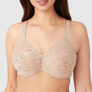 Halo Lace Full Figure Underwire Bra: Toast