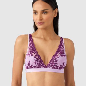 Embrace Lace® Wire Free Bralette: Lavender Sage/Dark Purple