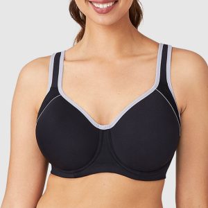Lindsey Sport Contour Underwire Bra: Black/Lilac Gray