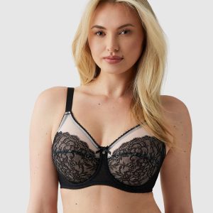 Retro Chic Full Figure Underwire Bra: Black