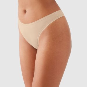 Understated Cotton Thong: Sand